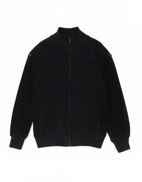 Vintage Mens Suede Bomber Jacket UK 36 Small Navy Blue