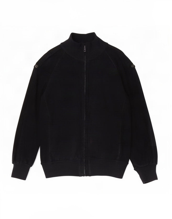 Vintage Mens Suede Bomber Jacket UK 36 Small Navy Blue