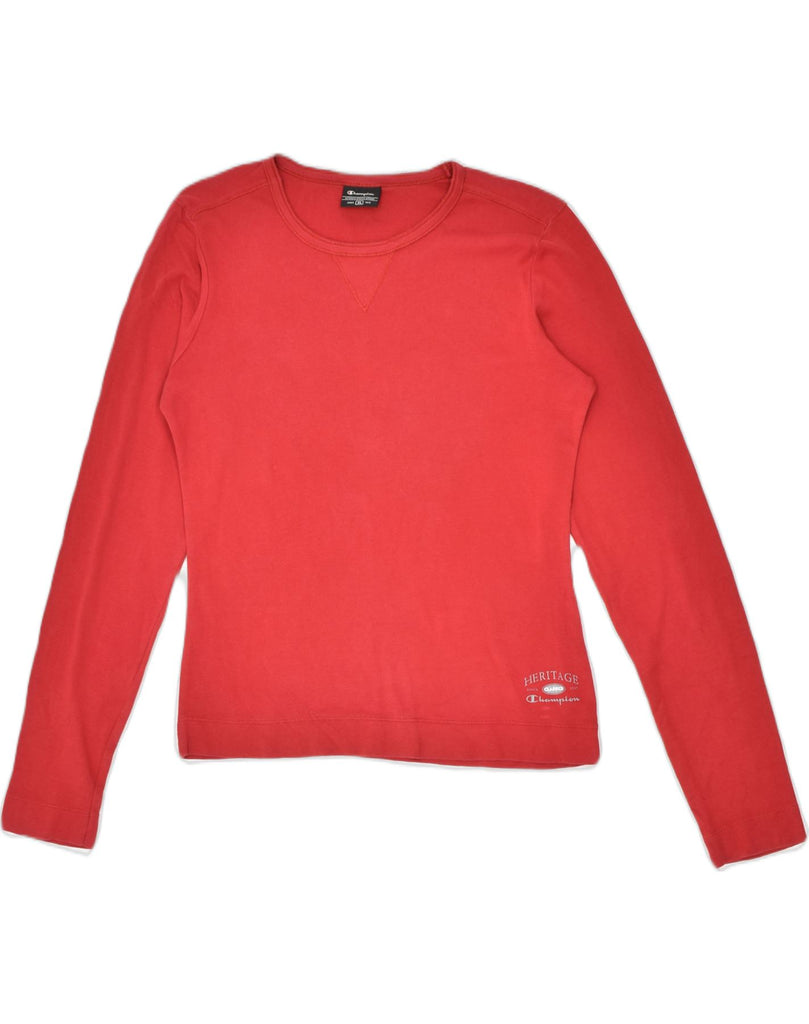 CHAMPION Womens Heritage Top Long Sleeve UK 18 XL Red Cotton | Vintage | Thrift | Second-Hand | Used Clothing | Messina Hembry 