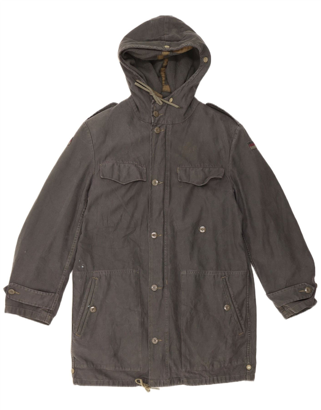 Vintage Mens Hooded Parka Jacket UK 38 Medium Grey