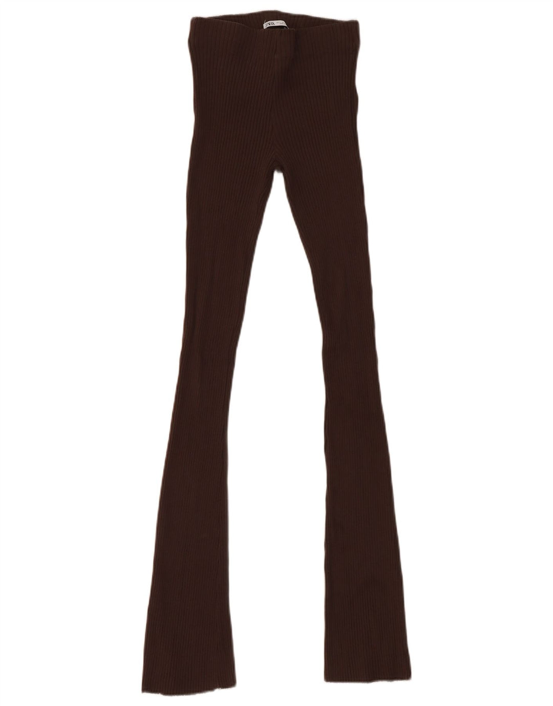 Zara Womens Leggings UK 8 Small  Brown Cotton
