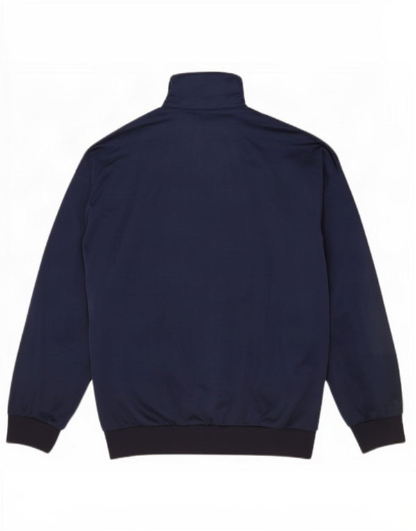Asics Mens Graphic Tracksuit Top Jacket Large Navy Blue Colourblock