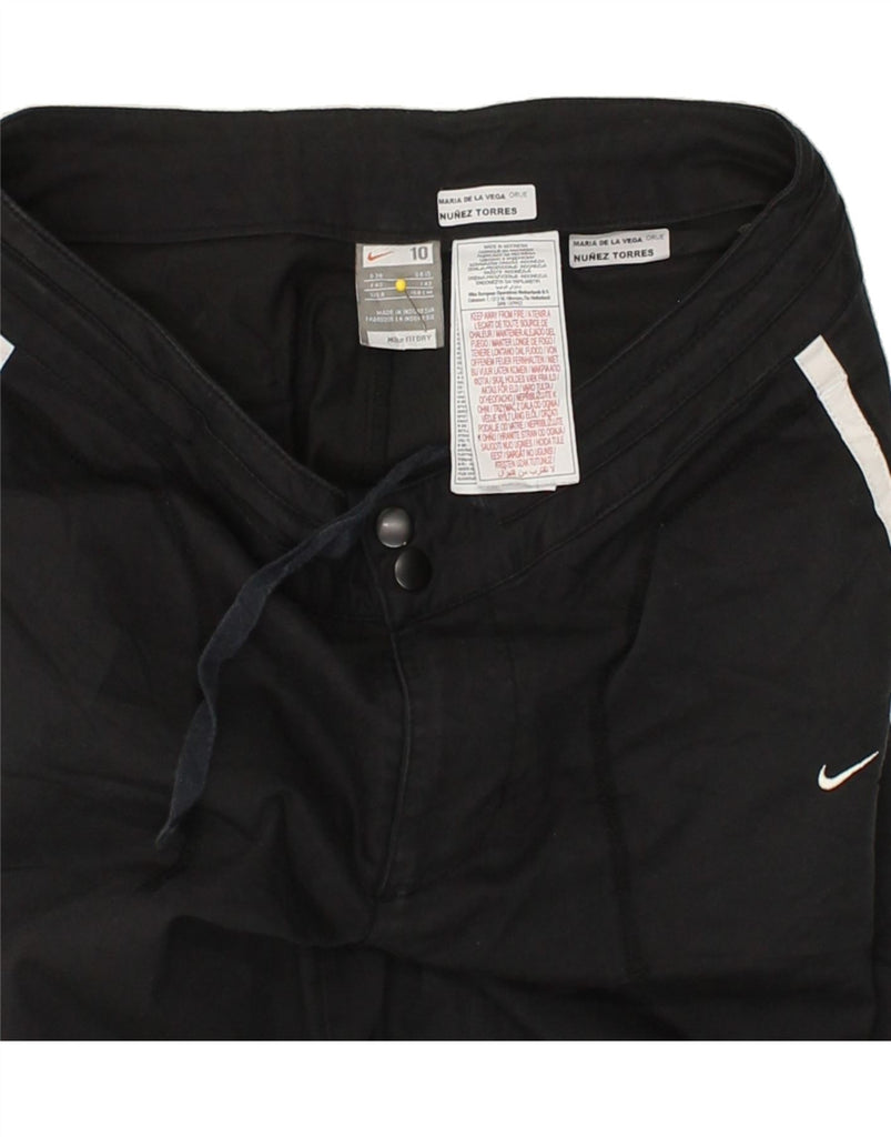 NIKE Womens Tracksuit Trousers UK 10 Small  Black Cotton | Vintage Nike | Thrift | Second-Hand Nike | Used Clothing | Messina Hembry 