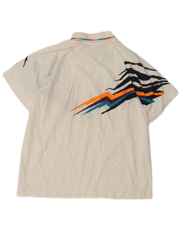 Lotto Mens Graphic Polo Shirt Medium White Cotton