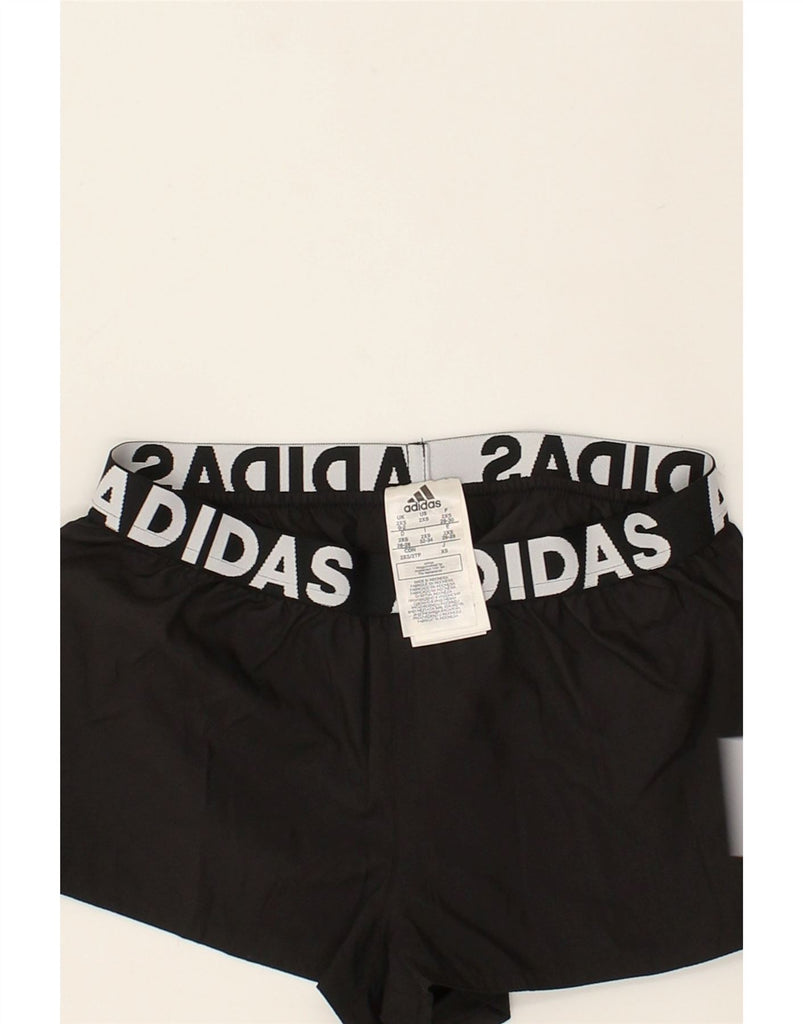 ADIDAS Womens Sport Shorts UK 0/2 2XS Black Polyester | Vintage Adidas | Thrift | Second-Hand Adidas | Used Clothing | Messina Hembry 