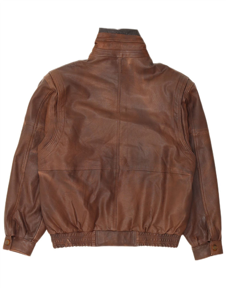 Vintage Mens Leather Jacket UK 38 Medium Brown