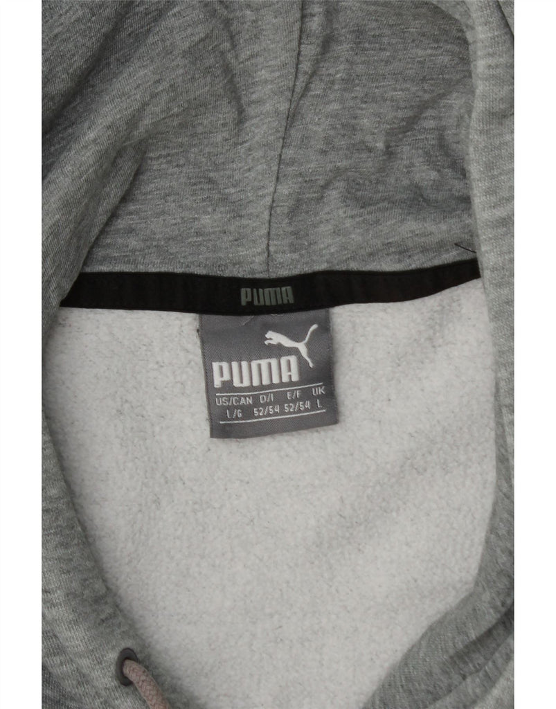 PUMA Mens Graphic Hoodie Jumper Large Grey Cotton Vintage Puma and Second-Hand Puma from Messina Hembry 