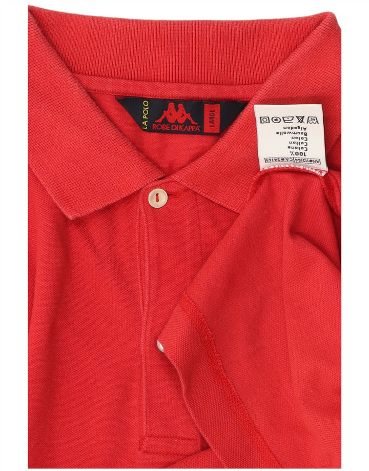 Kappa Mens Polo Shirt Large Red Cotton
