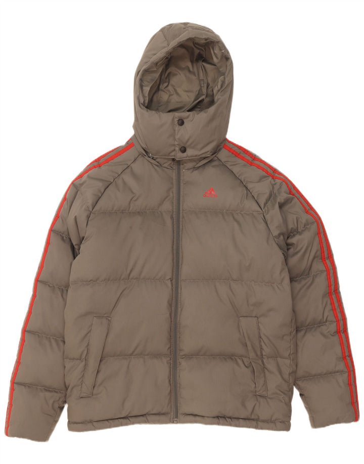 Adidas Mens Hooded Padded Jacket UK 36 Small Grey