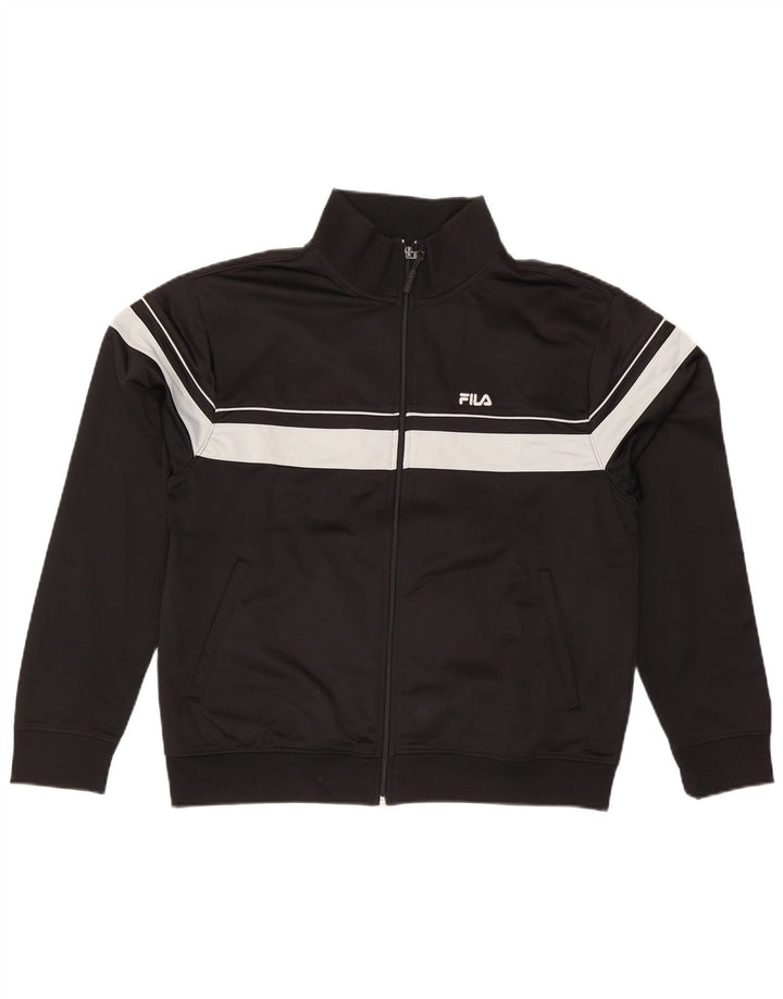 Fila Mens Tracksuit Top Jacket Large Black Colourblock Polyester