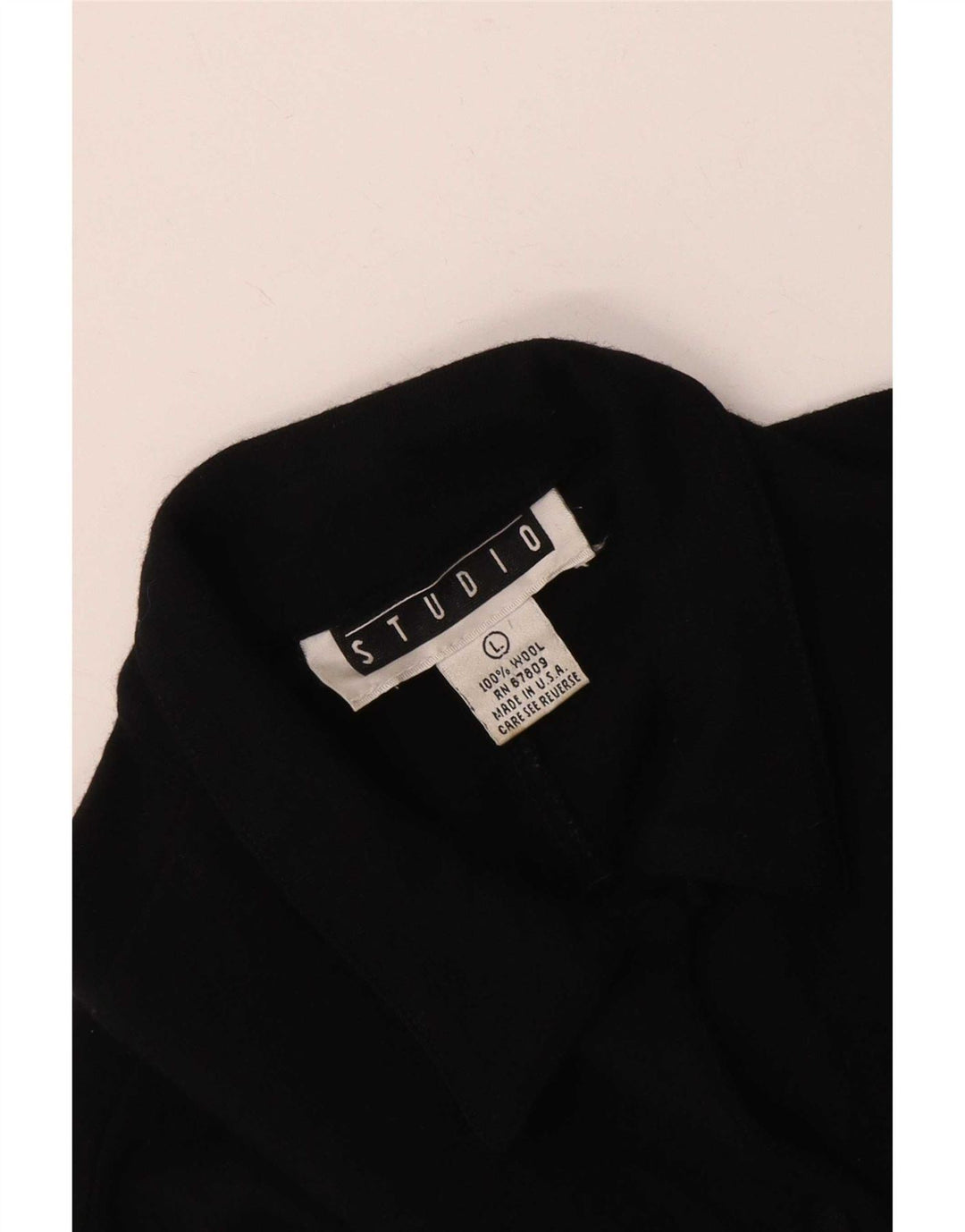 Studio Womens Long Sleeve Regular Fit Shirt UK 14 Large Black Wool Classic