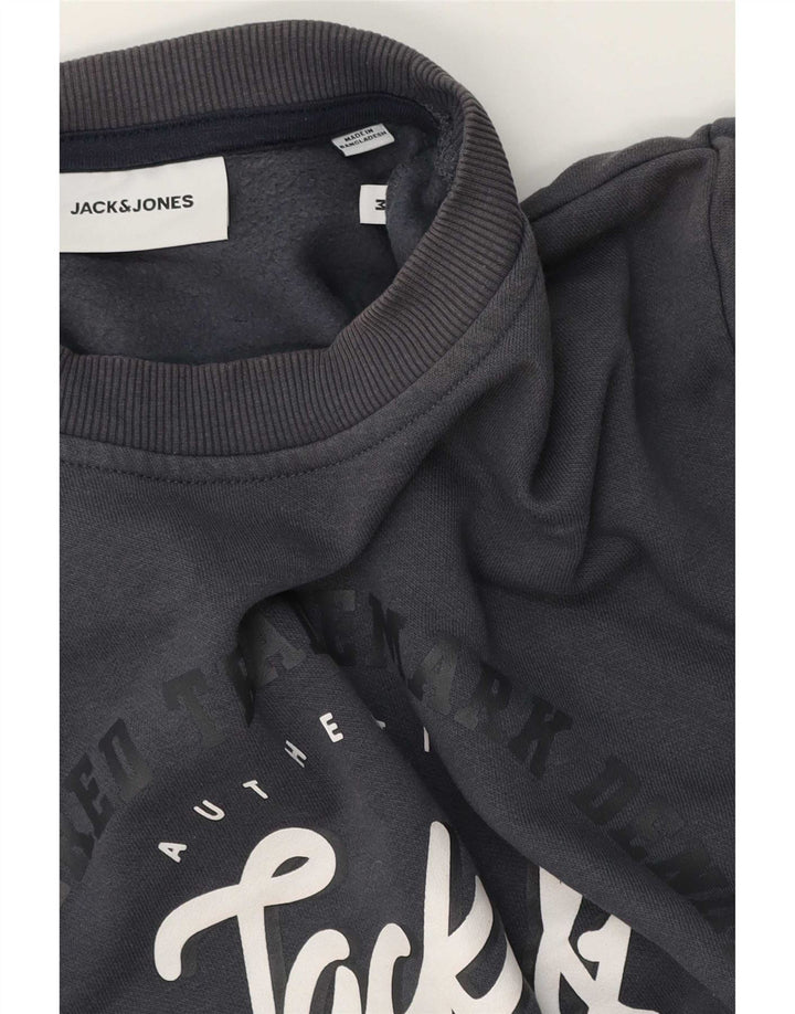 Jack & Jones Mens Graphic Sweatshirt Jumper Medium Grey