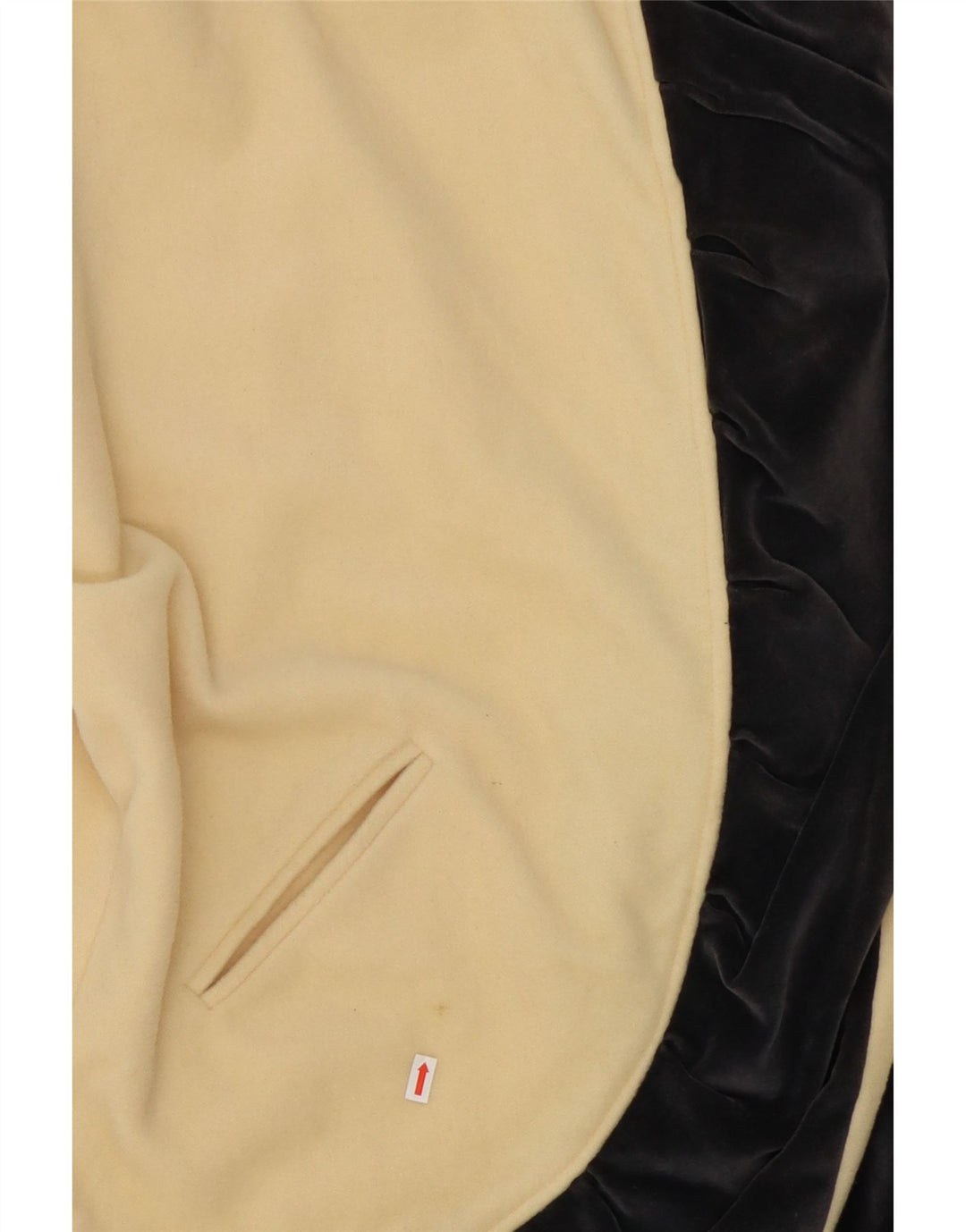 VINTAGE Womens Fleece Coat UK 14 Medium Beige Polyester Vintage Vintage and Second-Hand Vintage from Messina Hembry 