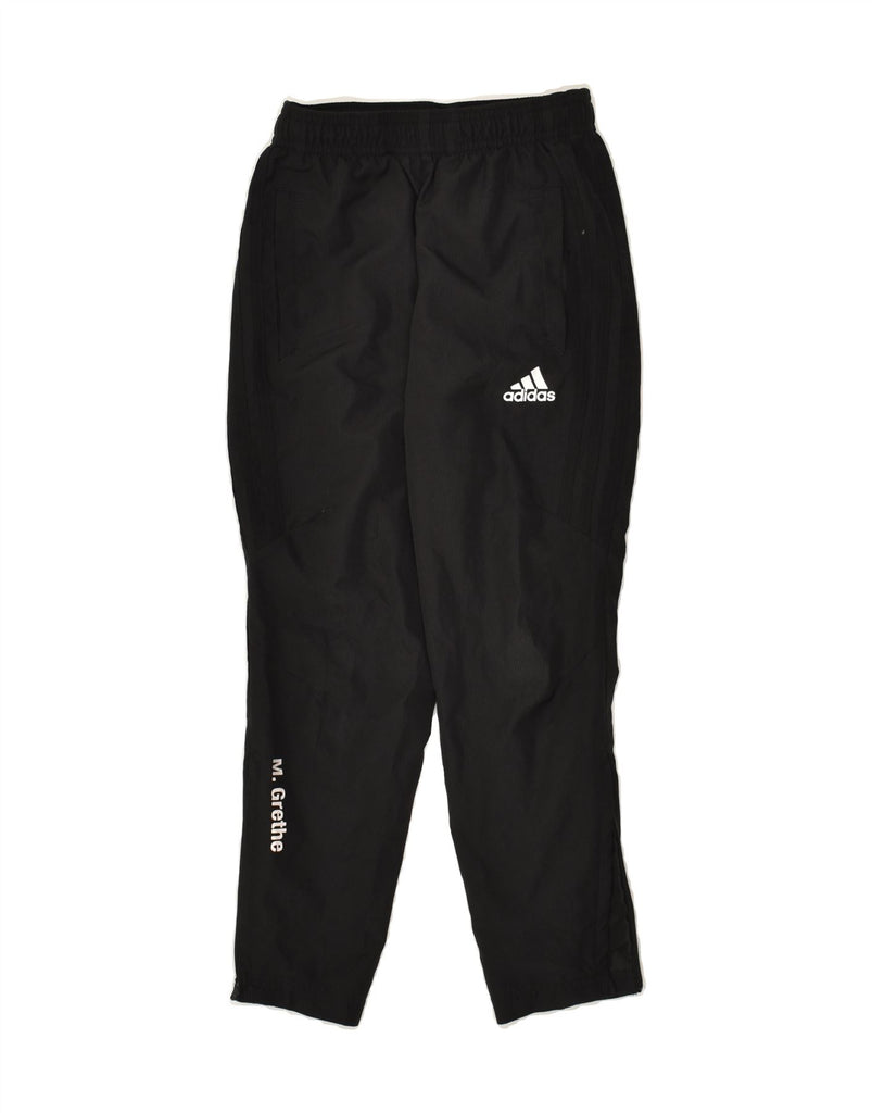 ADIDAS Boys Graphic Tracksuit Trousers 7-8 Years Black Polyester | Vintage Adidas | Thrift | Second-Hand Adidas | Used Clothing | Messina Hembry 