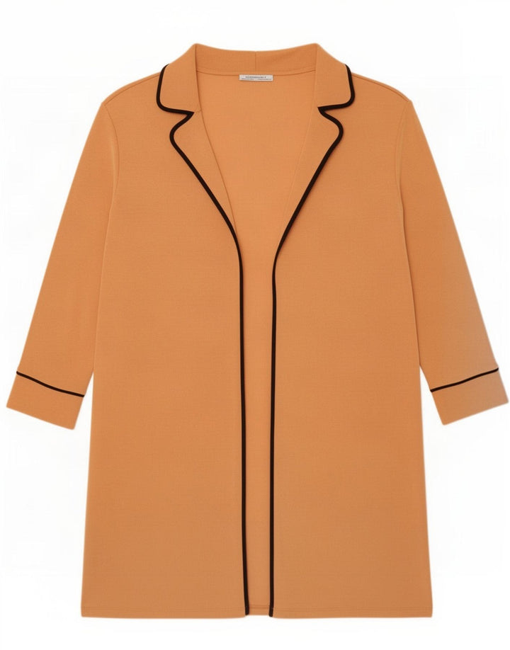 Zara Womens Oversized Longline Cardigan Top UK 14 Medium Orange Polyester