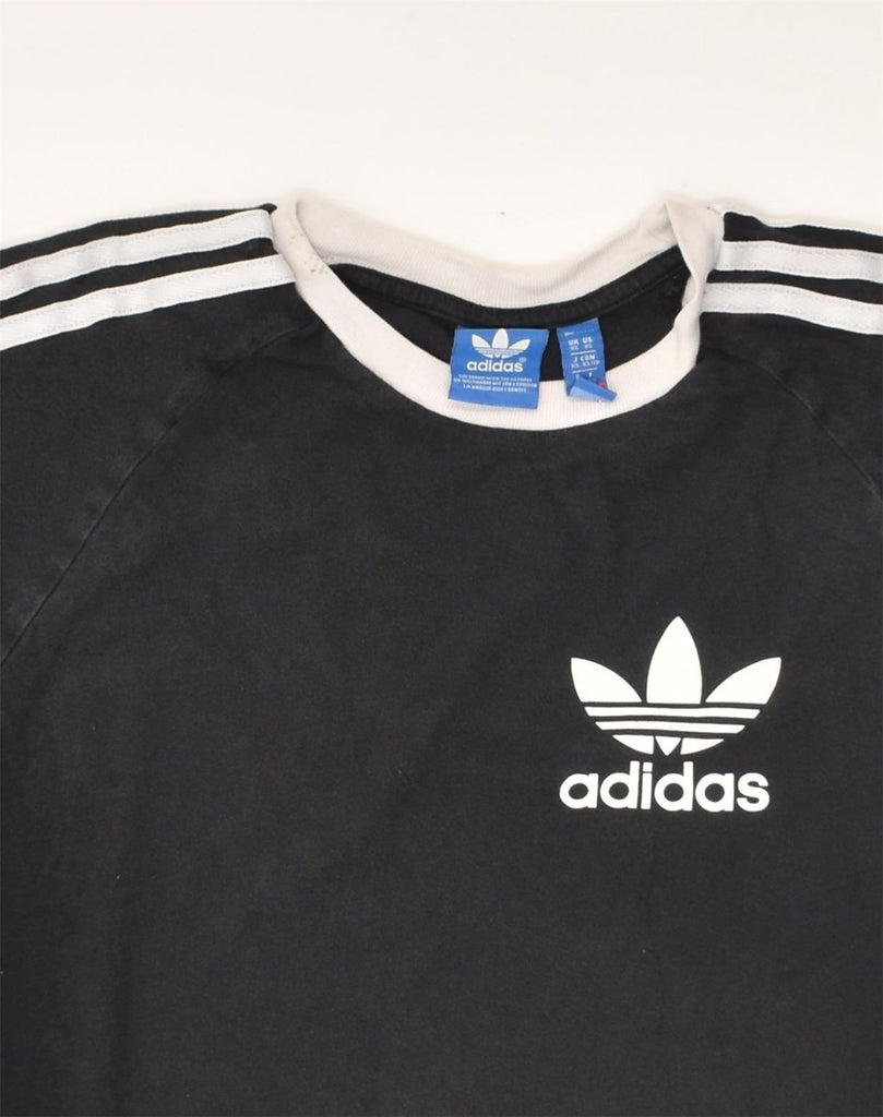 ADIDAS Womens T-Shirt Top UK 6 XS Black Cotton | Vintage Adidas | Thrift | Second-Hand Adidas | Used Clothing | Messina Hembry 