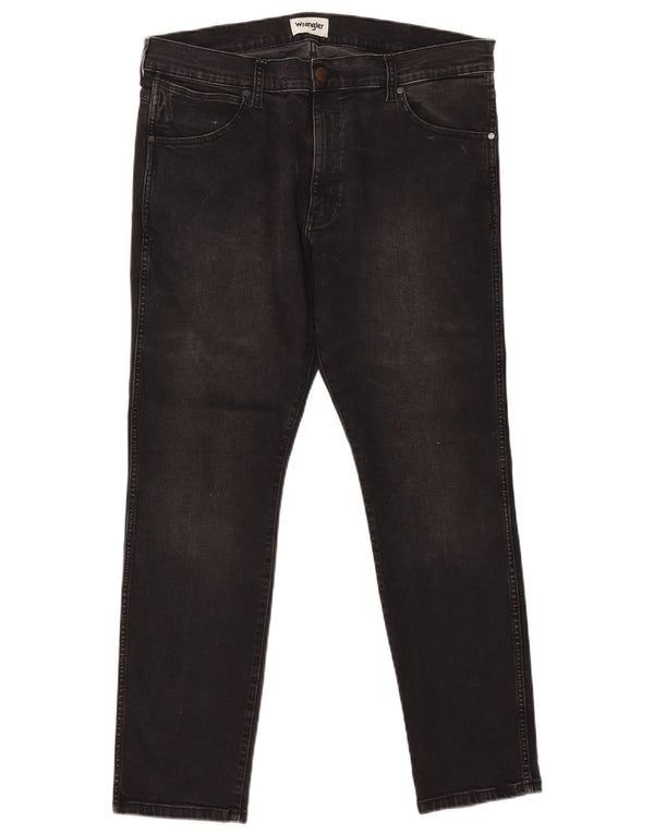 WRANGLER Mens Larston Slim Jeans W38 L32 Black Cotton