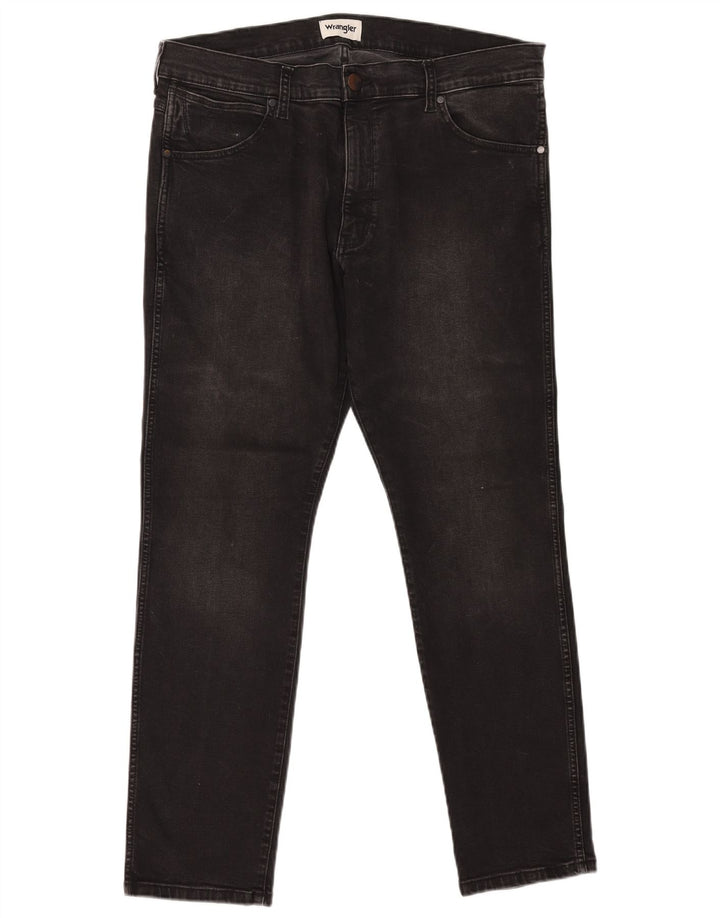 WRANGLER Mens Larston Slim Jeans W38 L32 Black Cotton