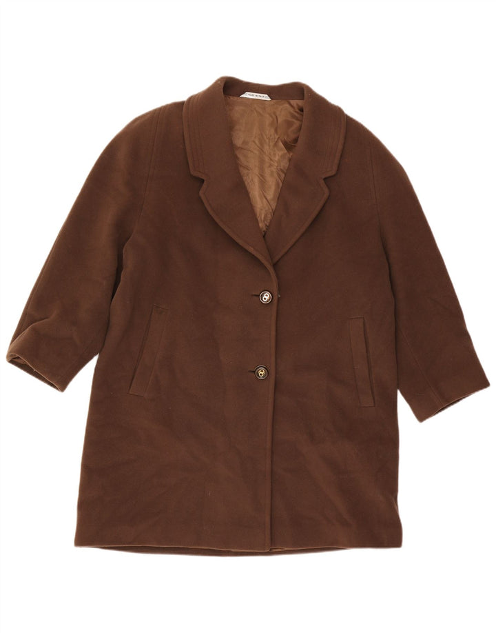 Charles Valentino Womens Overcoat IT 45 Medium Brown Virgin Wool