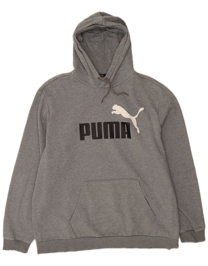 Puma Mens Graphic Hoodie Jumper 2XL Grey Cotton