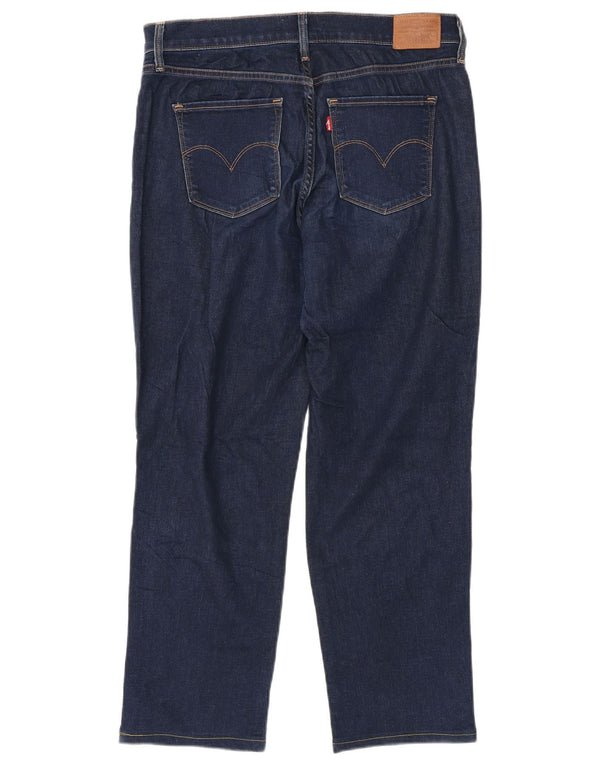 Levi's Womens 314 Shaping Straight Jeans W31 L27 Navy Blue Cotton