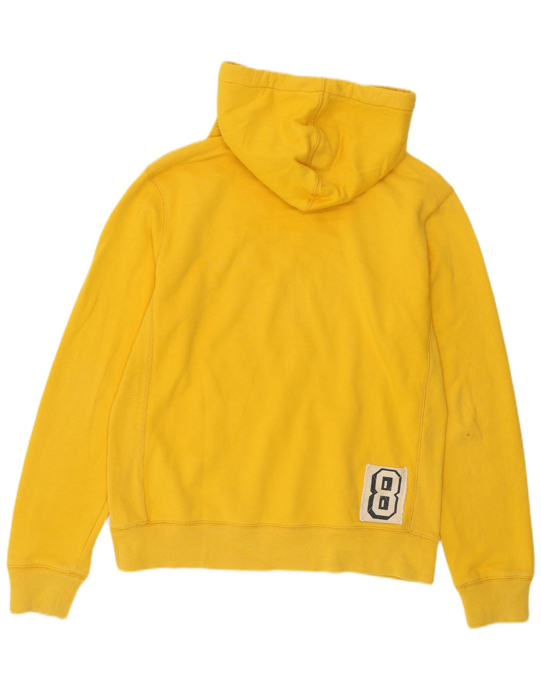 TOMMY HILFIGER Mens Slim Fit Graphic Hoodie Jumper Large Yellow Cotton