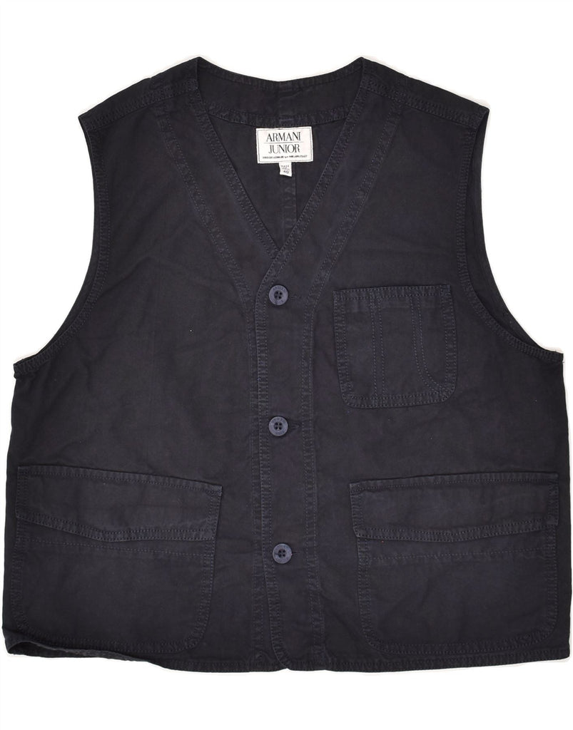 ARMANI JUNIOR Boys Utility Gilet 15-16 Years Navy Blue Cotton | Vintage Armani Junior | Thrift | Second-Hand Armani Junior | Used Clothing | Messina Hembry 