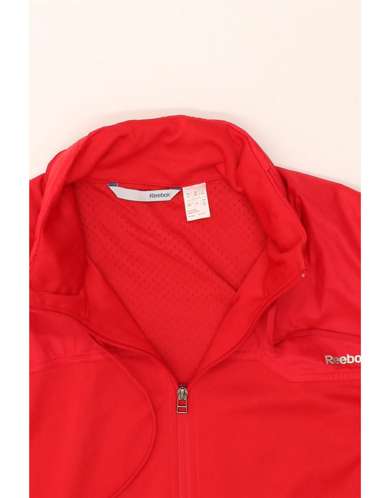 REEBOK Mens Graphic Hooded Tracksuit Top Jacket 2XL Red Polyester Vintage Reebok and Second-Hand Reebok from Messina Hembry 