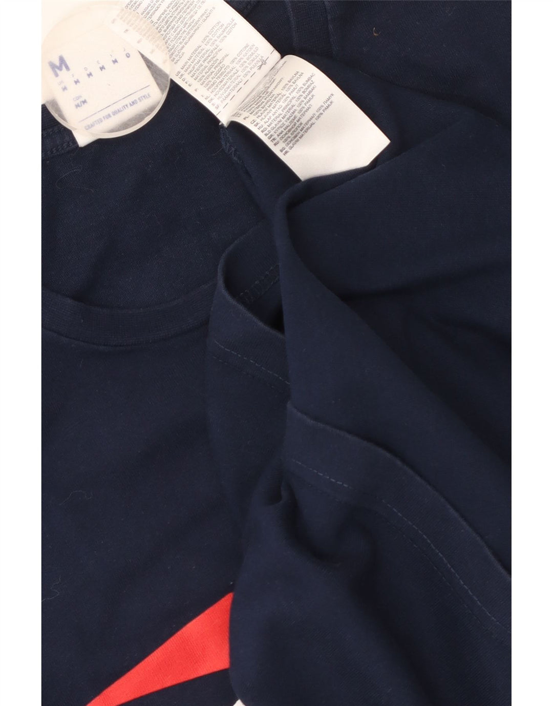 Reebok Mens Graphic T-Shirt Top Medium Navy Blue Cotton