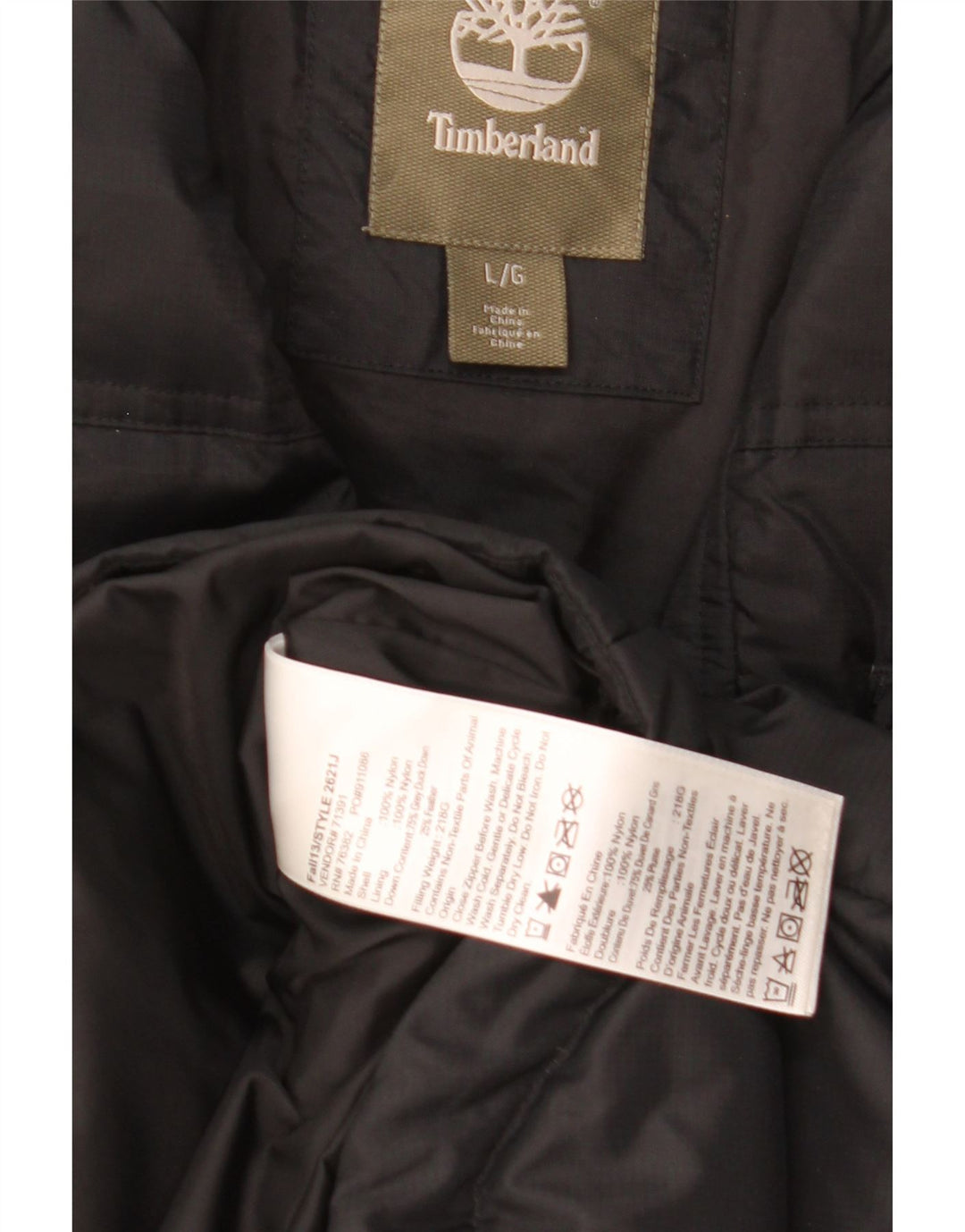 Timberland Mens Padded Jacket UK 40 Large Black Nylon