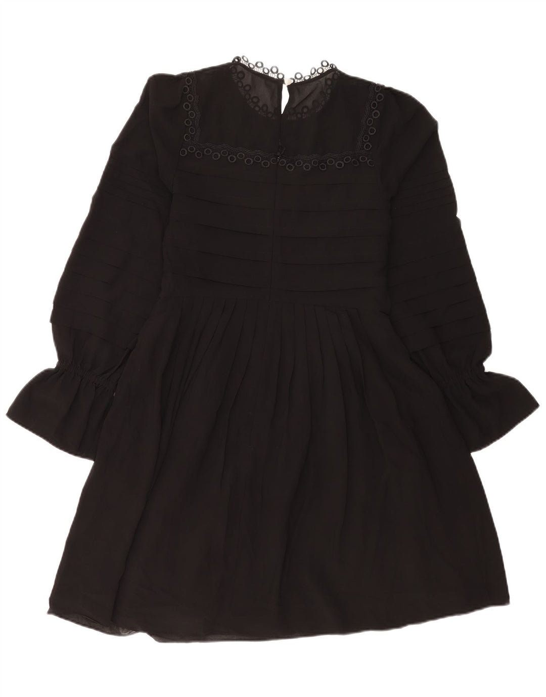 Ted Baker Womens Long Sleeve A-Line Dress Size 2 Small Black Polyester