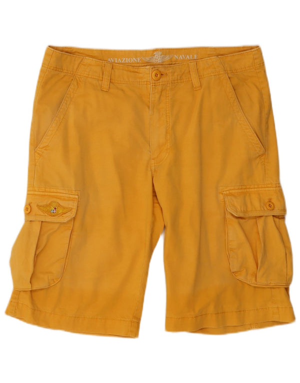 Aviazione Navale Mens Cargo Shorts IT 48 Medium W34  Yellow Cotton