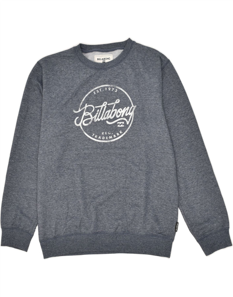 BILLABONG Boys Graphic Sweatshirt Jumper 15-16 Years Blue Polyester | Vintage Billabong | Thrift | Second-Hand Billabong | Used Clothing | Messina Hembry 