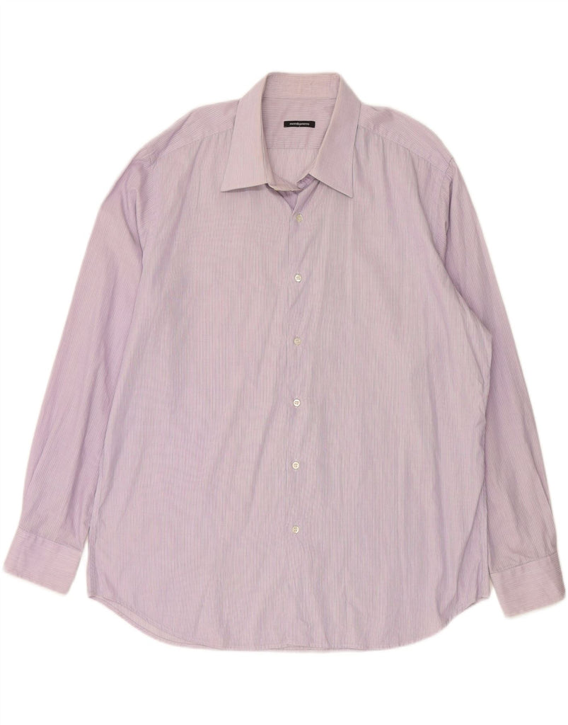 ROCCOBAROCCO Mens Shirt Size 18 1/2 46 2XL Purple Pinstripe Cotton Vintage Roccobarocco and Second-Hand Roccobarocco from Messina Hembry 