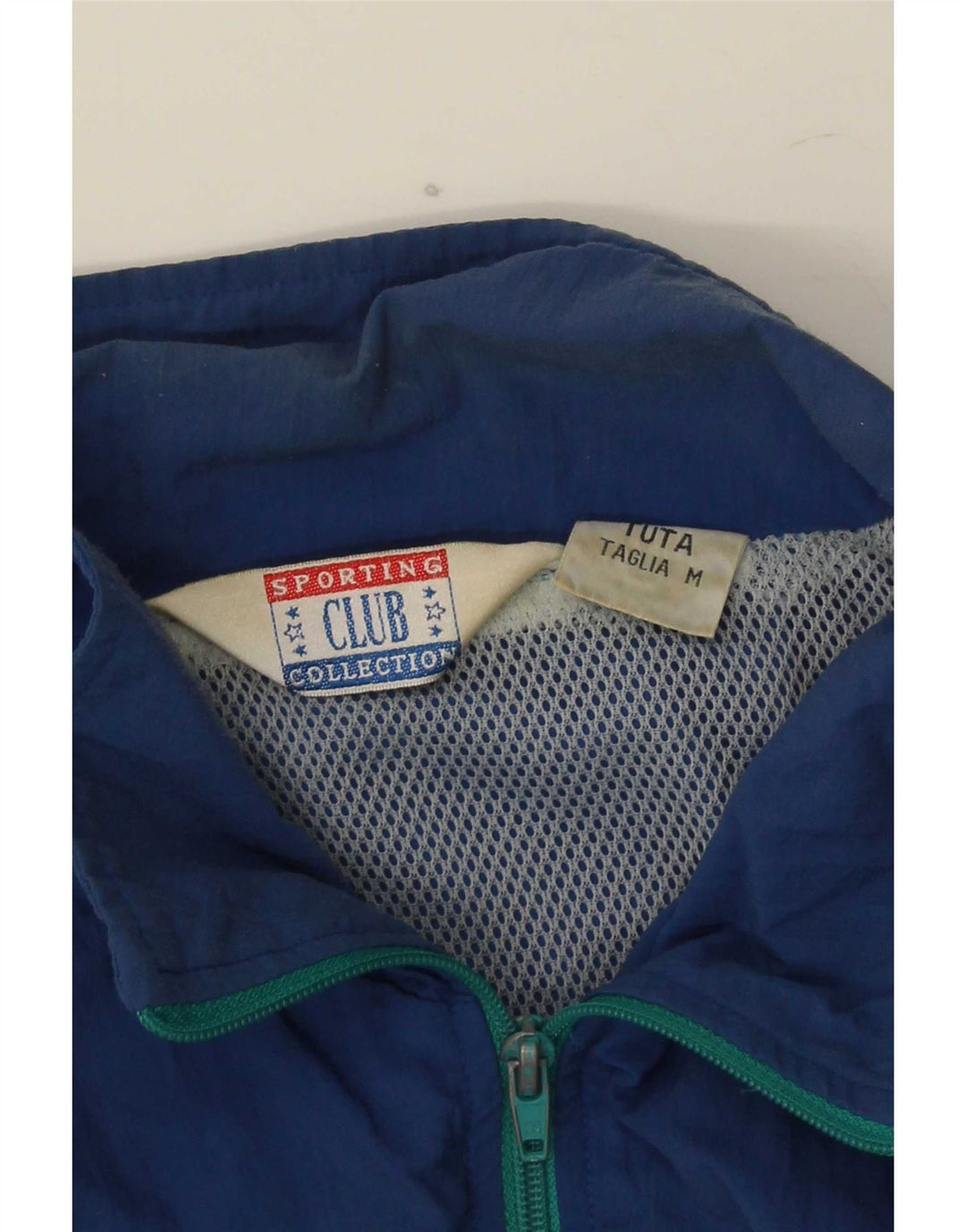 Club Mens Loose Fit Tracksuit Top Jacket Medium Blue Colourblock