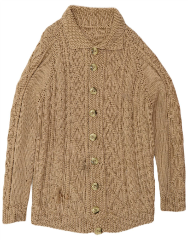 Vintage Mens Cardigan Sweater Medium Beige