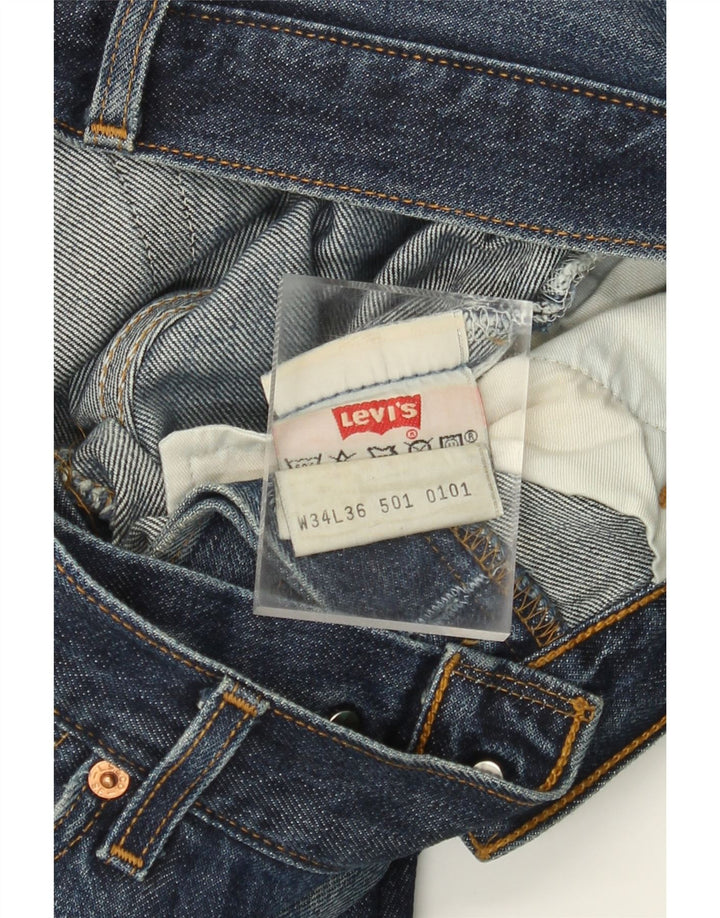 LEVI'S Mens 501 Straight Jeans W34 L28 Blue Cotton