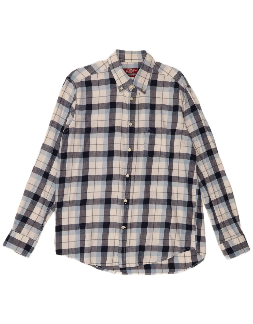 Carrera Mens Regular Fit Shirt XL Blue Cotton