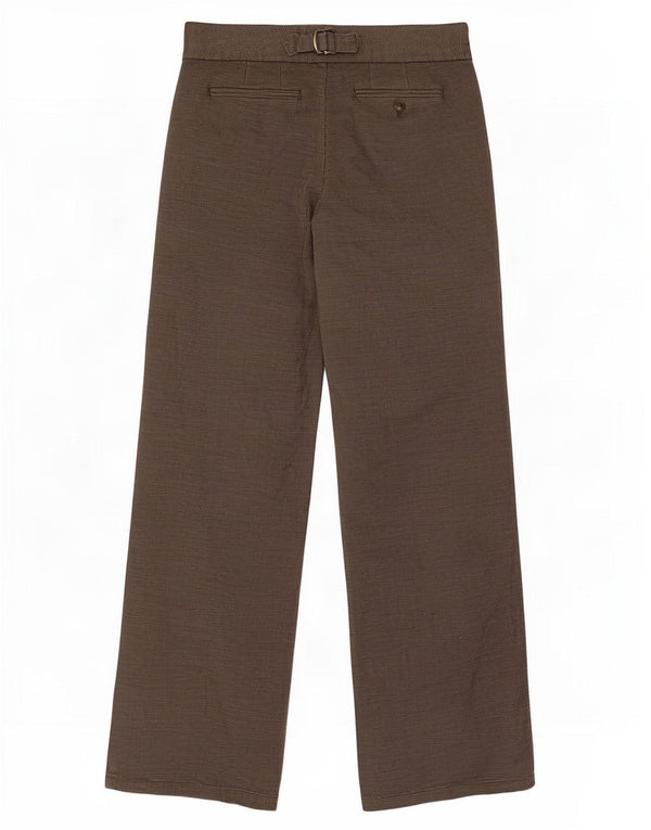 Massimo Dutti Womens Loose Fit Casual Trousers EU 38 Small W28 L31 Brown