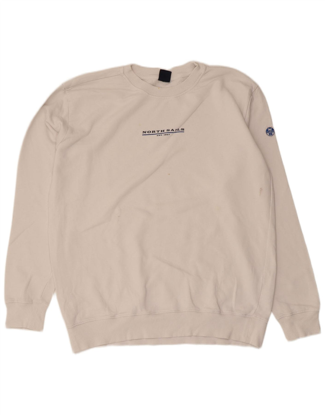 North Sails Mens Sweatshirt Jumper Medium White Cotton