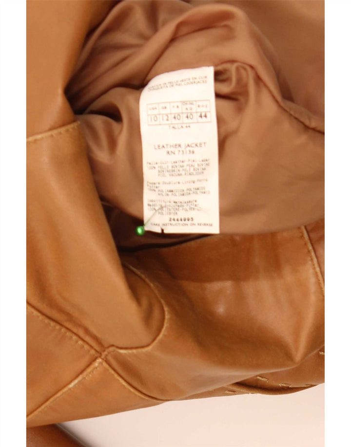 Vintage Womens Leather Jacket UK 12 Medium Brown Leather