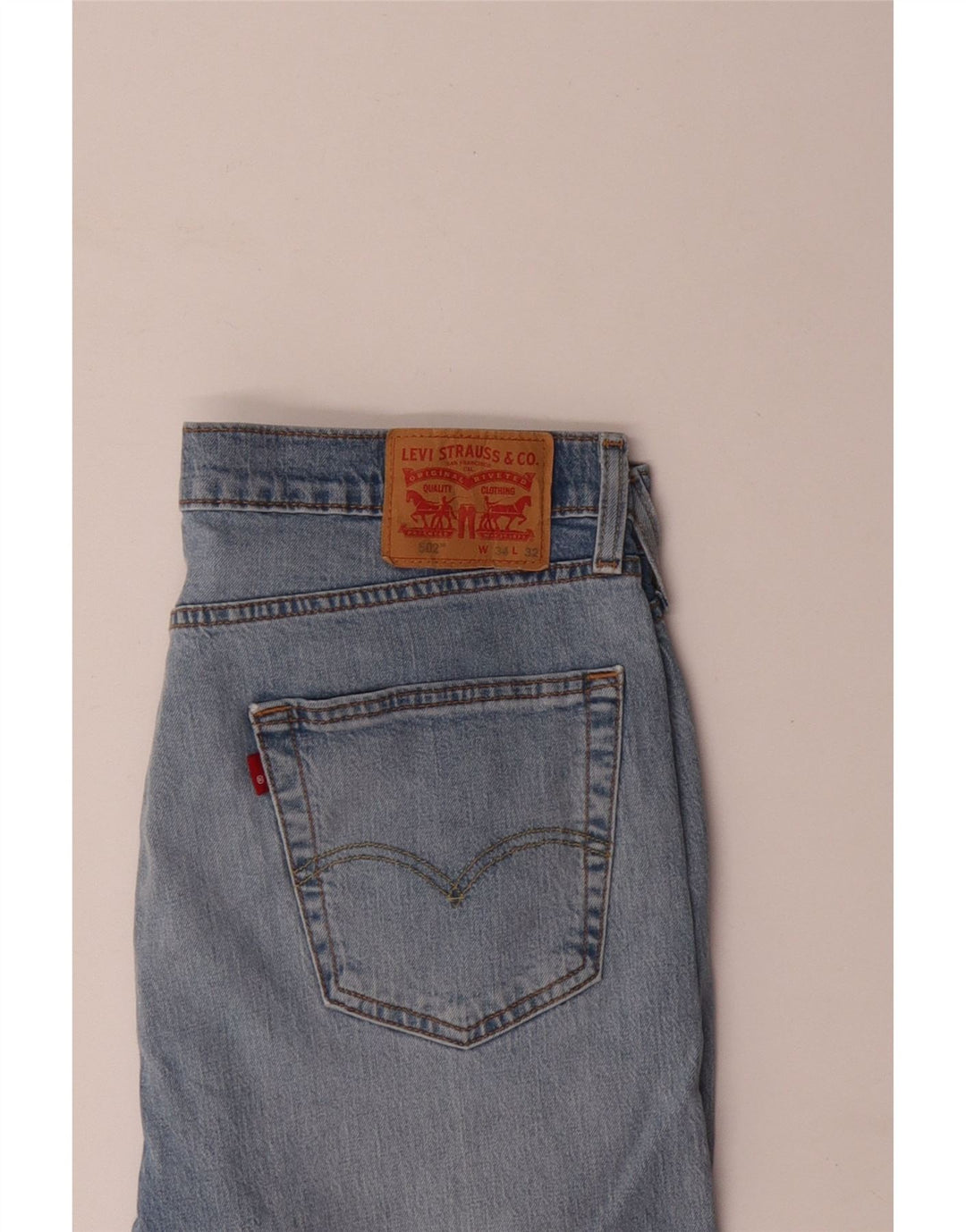 Levi's Mens 502 Tapered Jeans W34 L32 Blue Cotton