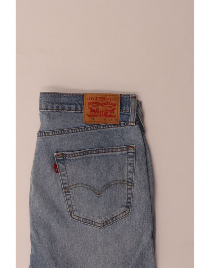 Levi's Mens 502 Tapered Jeans W34 L32 Blue Cotton
