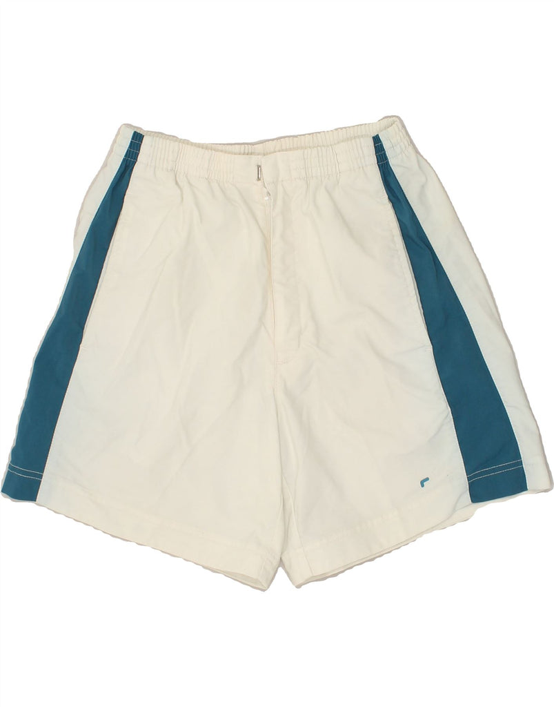 FILA Mens Sport Shorts IT 44 XS White Colourblock Polyester | Vintage Fila | Thrift | Second-Hand Fila | Used Clothing | Messina Hembry 