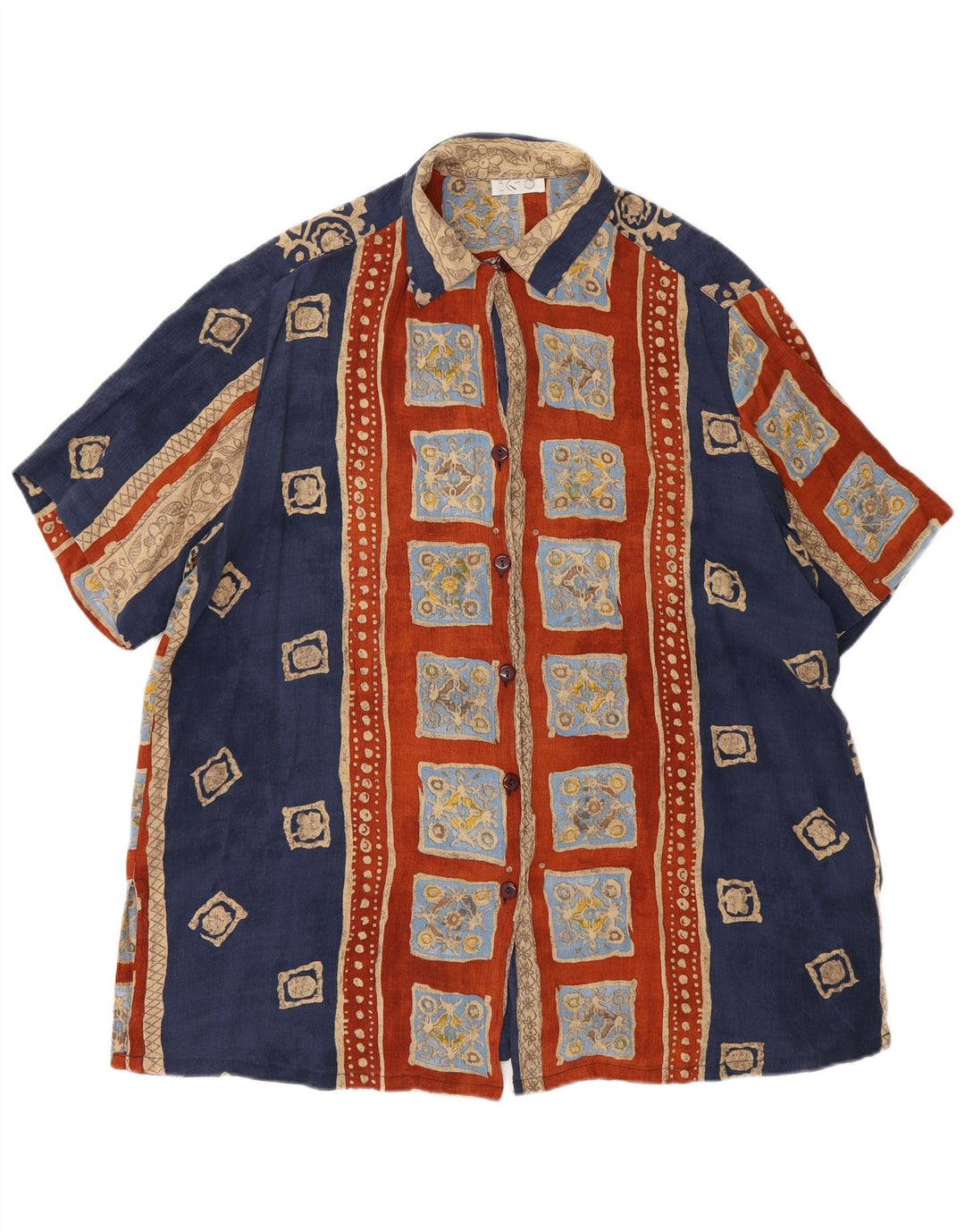 Vintage Womens Oversized Shirt EU 46 XL Multicoloured Geometric