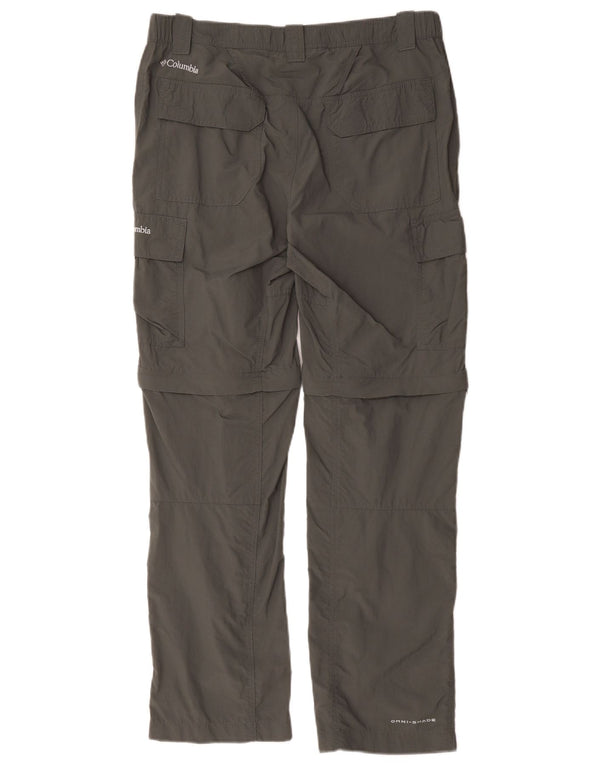 Columbia Mens Omni-Shade Straight Cargo Trousers W34 L30 Grey Nylon