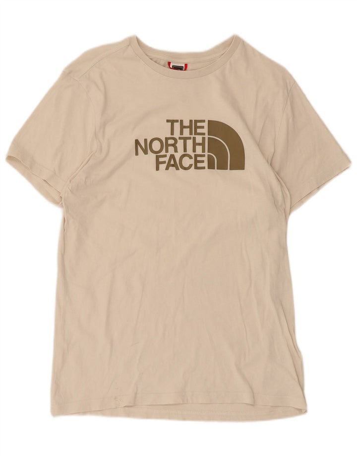 The North Face Mens Graphic T-Shirt Top Medium Beige Cotton