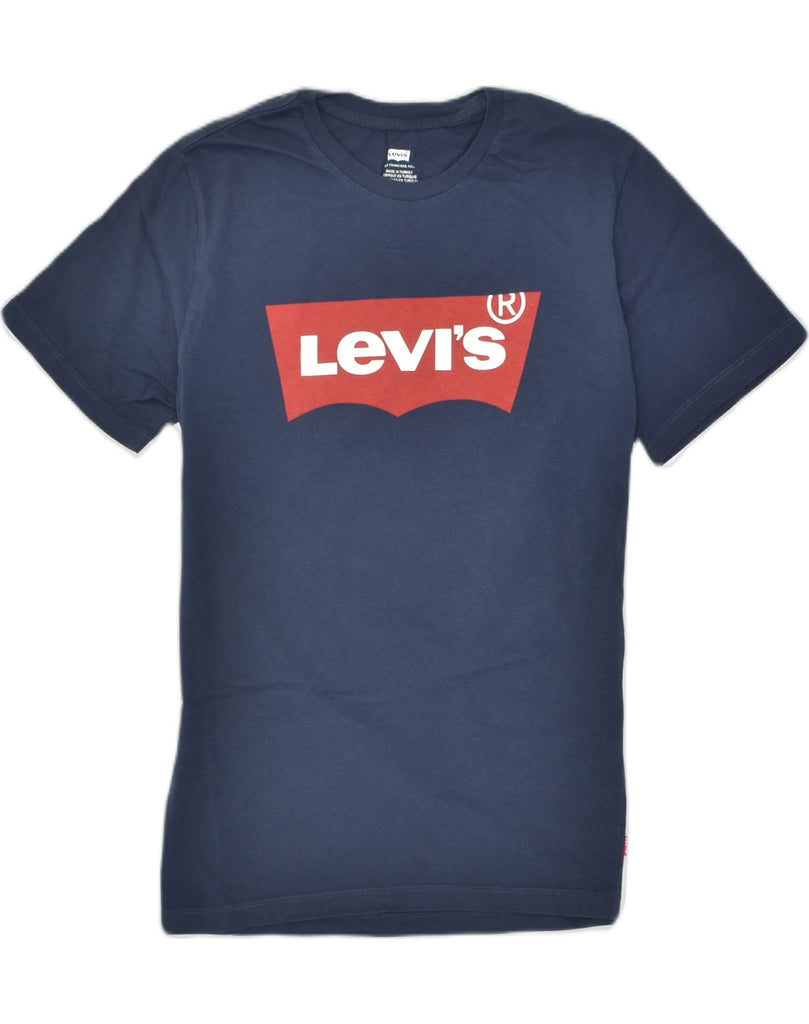 LEVI'S Mens Graphic T-Shirt Top Small Navy Blue Cotton | Vintage Levi's | Thrift | Second-Hand Levi's | Used Clothing | Messina Hembry 