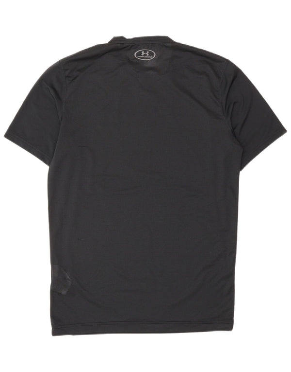 UNDER ARMOUR Mens Heat Gear T-Shirt Top Medium Black Polyester