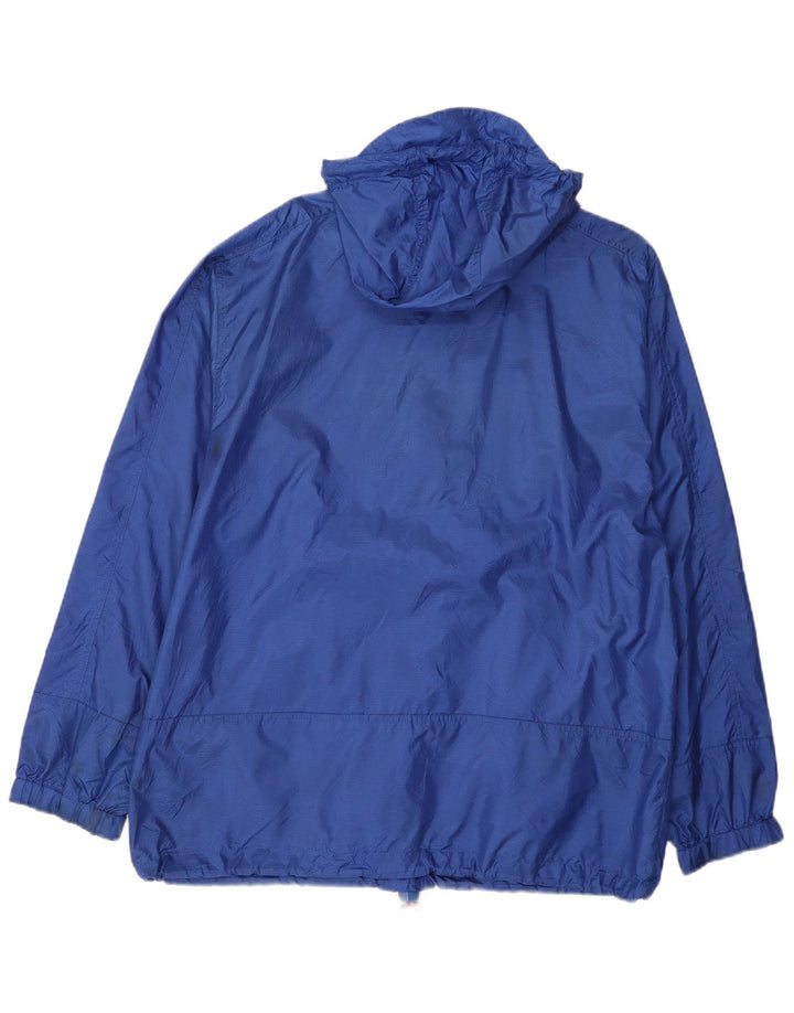 Eddie Bauer Mens Hooded Pullover Rain Jacket UK 38 Medium Blue Nylon